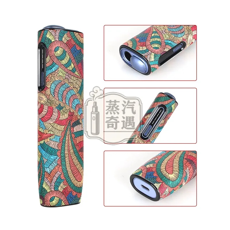 IQOS ILUMA i ONE腰果花紋保護套 紅色款開孔特寫