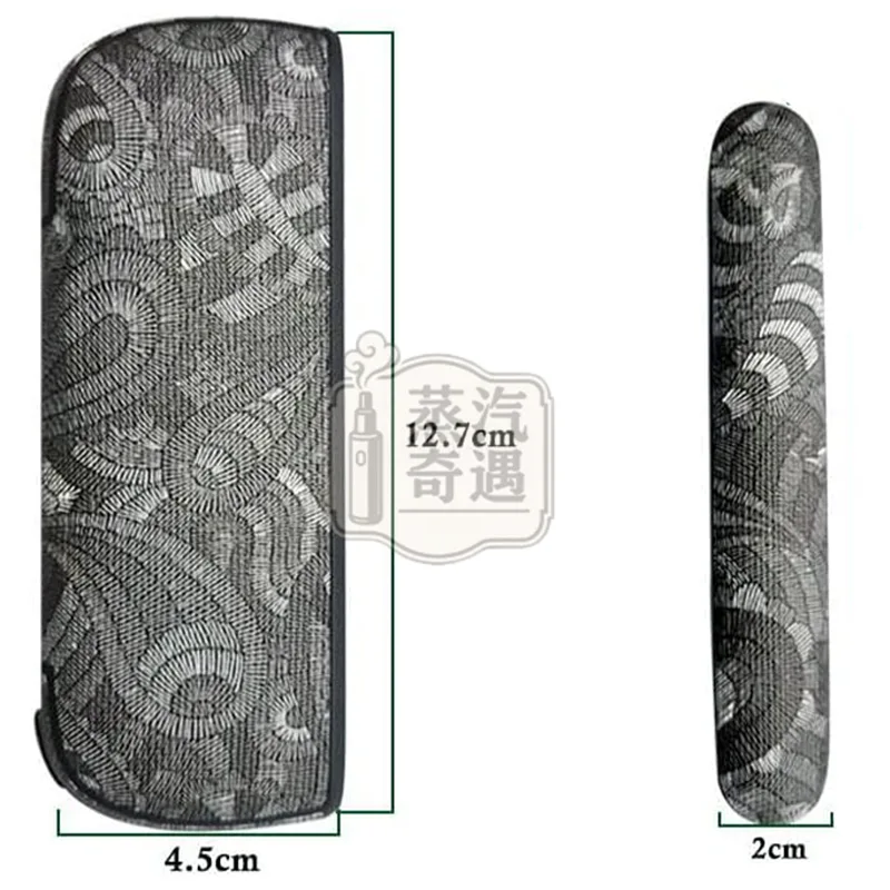 IQOS ILUMA 腰果花紋PU皮革保護套黑色款尺寸特寫圖